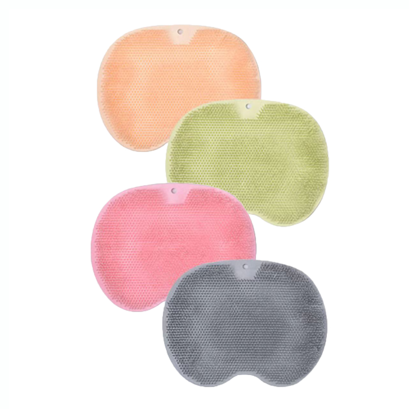 Silicone Body Scrubber Shower Foot Scrubber Mat Massage Foot and Back Washing Brush Wall Mounted Foot Massage Mat Bathroom Anti-slip Lazy