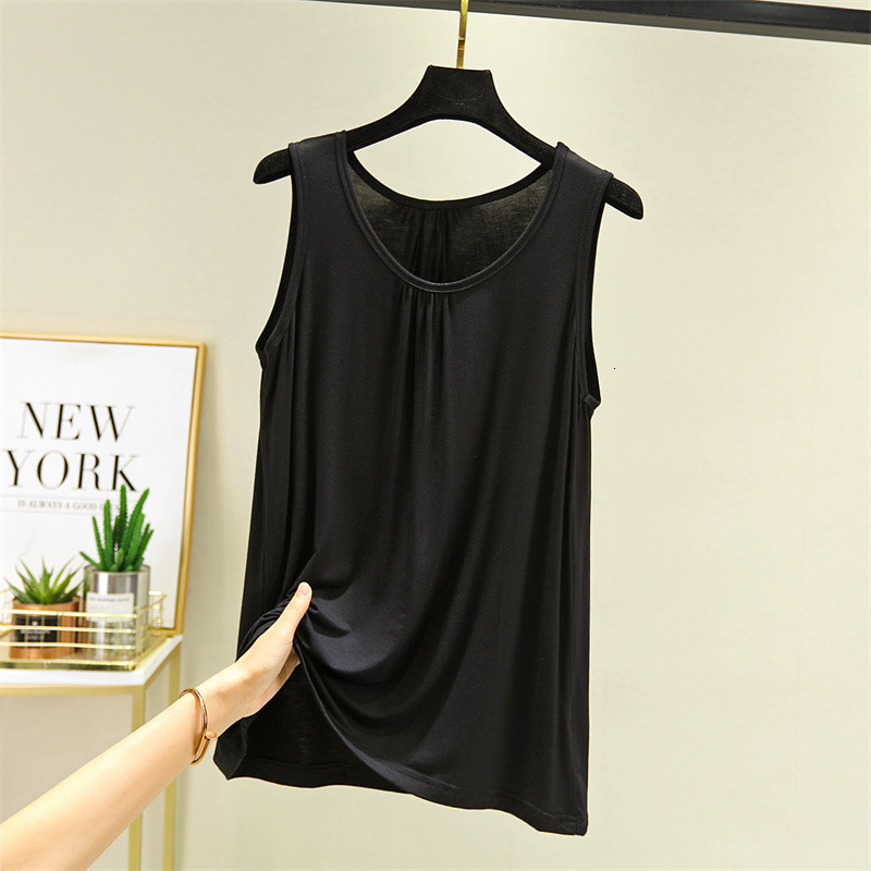 Camisoles Tanks Loose Plus Size 6XL Women Tank Tops Sleeveless Solid Crop Top Thin Homewear Vest Modal Casual T-shirt Bottoming Shirt Camisole 230518