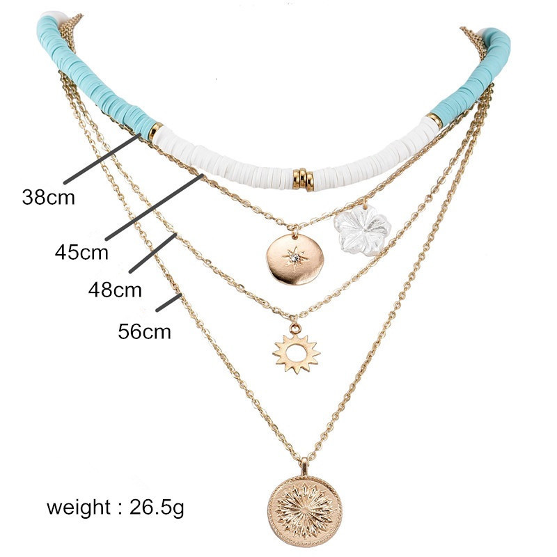 Pendant Necklaces Bohemian Colorful Beads For Women Choker Fashion Shell Heart Layered Jewelry 230517