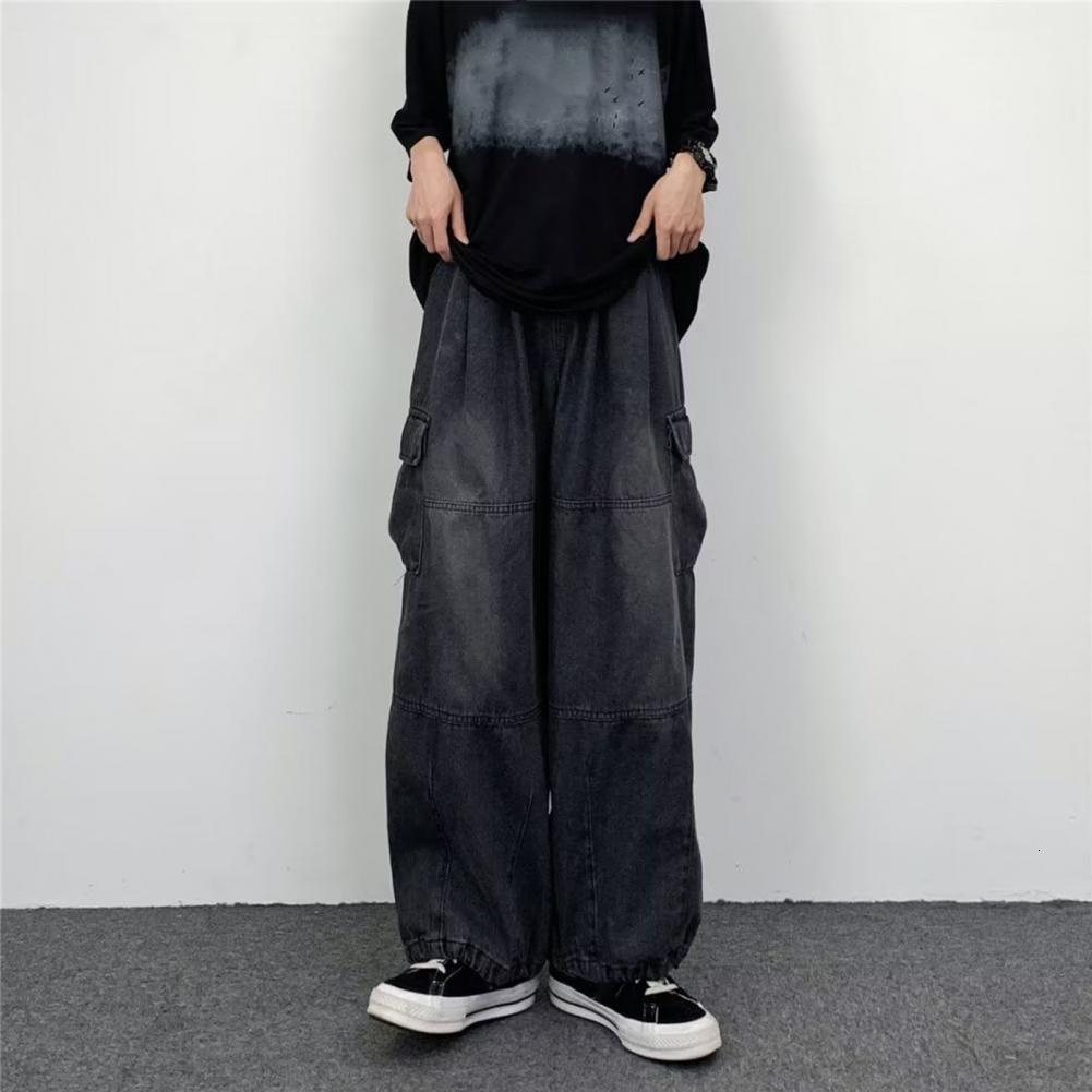 Men's Jeans Women Vintage Y2K Streetwear Baggy Cargo Jeans High Waisted Straight Wide Leg Pants Denim Trousers Fairy Grunge Alt Clothes 230517