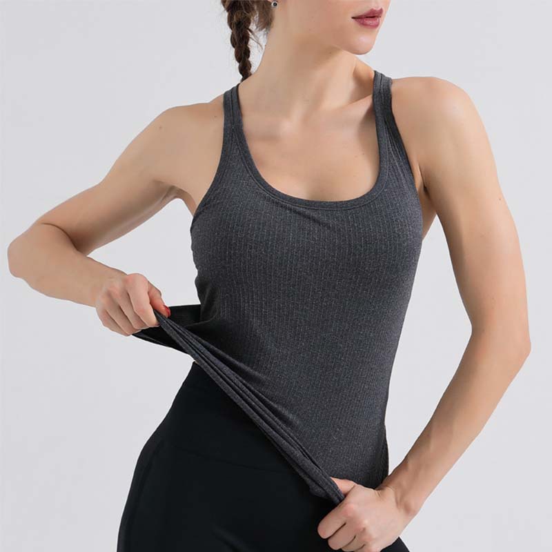 Womens Yoga Outfits Sleeveless Shirts Solid Color Sports Vest Running Excerise Fitness Girls Jogging Trainer Sportswear Close-fitting Fast Dry Breatha