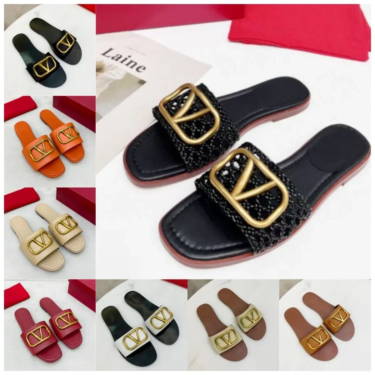 luxury Designer Sandals Valentinoity Classic Fashion New Ladies Sandals V Signature Grain Leather Decorative Element Slippers size 36-41, 15
luxury Designer Sandals Valentinoity Classic Fashion New Ladies Sandals V Signature Grain Leather Decorative Element Slippers size 36-41, 15
