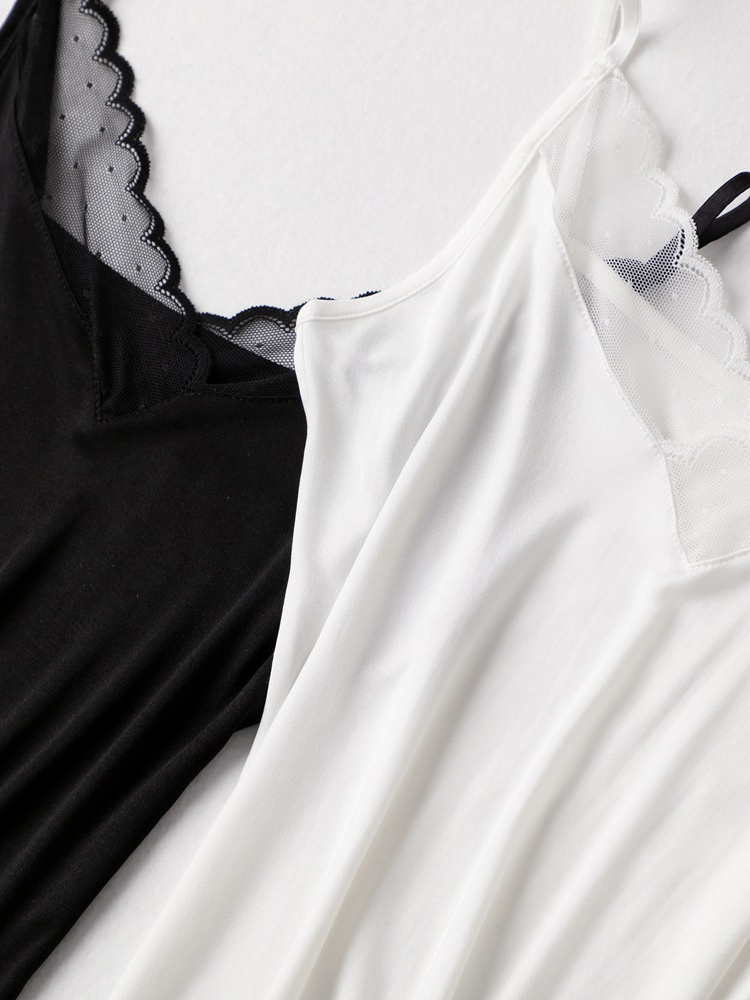 Camisoles Tanks SuyaDream Women Natural Silk Lace Camisoles Anti Emptied Pants Liner Slips Black White Summer Set 230518