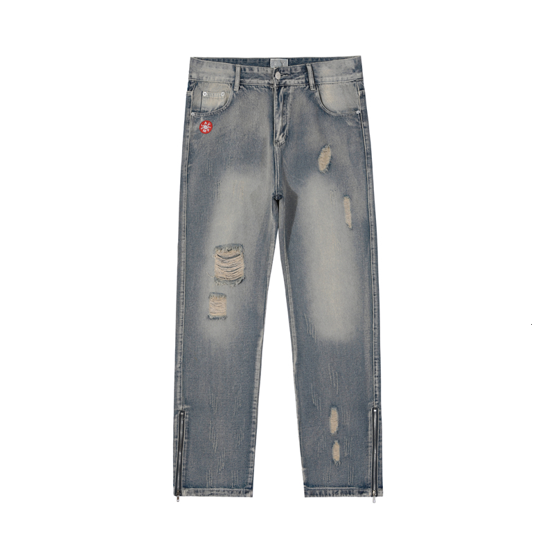 Men's Jeans Men Women 1 1 High Quality Zipper Cav Empt Hole Trouser Washed CAVEMPT CE 230517