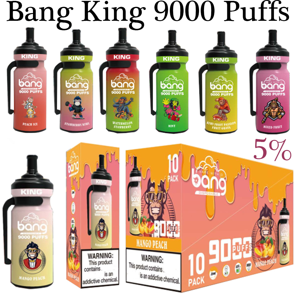 Bang 9000 Puffs King E Cigarettes Disposable 5% 20ml Refillable Pod Vapor Device 600mAh Battery 16 Flavors Available Puff 9000 Free Duty
Bang 9000 Puffs King E Cigarettes Disposable 5% 20ml Refillable Pod Vapor Device 600mAh Battery 16 Flavors Available Puff 9000 Free Duty