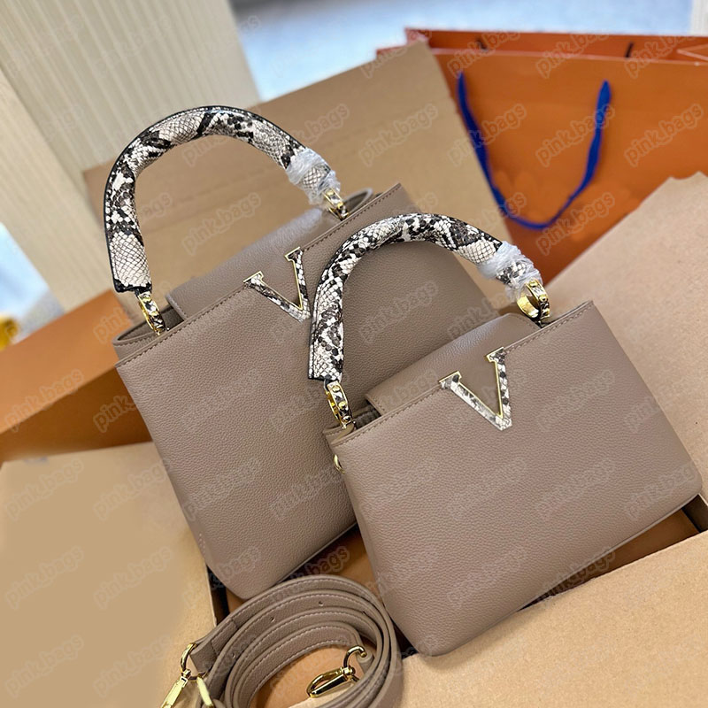 Capucines Mini Tote Bag Handbag Women Shoulder Bags Python Pattern Genuine Leather Removable Strap With Letter L Lady Wallet Purse 2305091BF, L#1
Capucines Mini Tote Bag Handbag Women Shoulder Bags Python Pattern Genuine Leather Removable Strap With Letter L Lady Wallet Purse 2305091BF, L#1