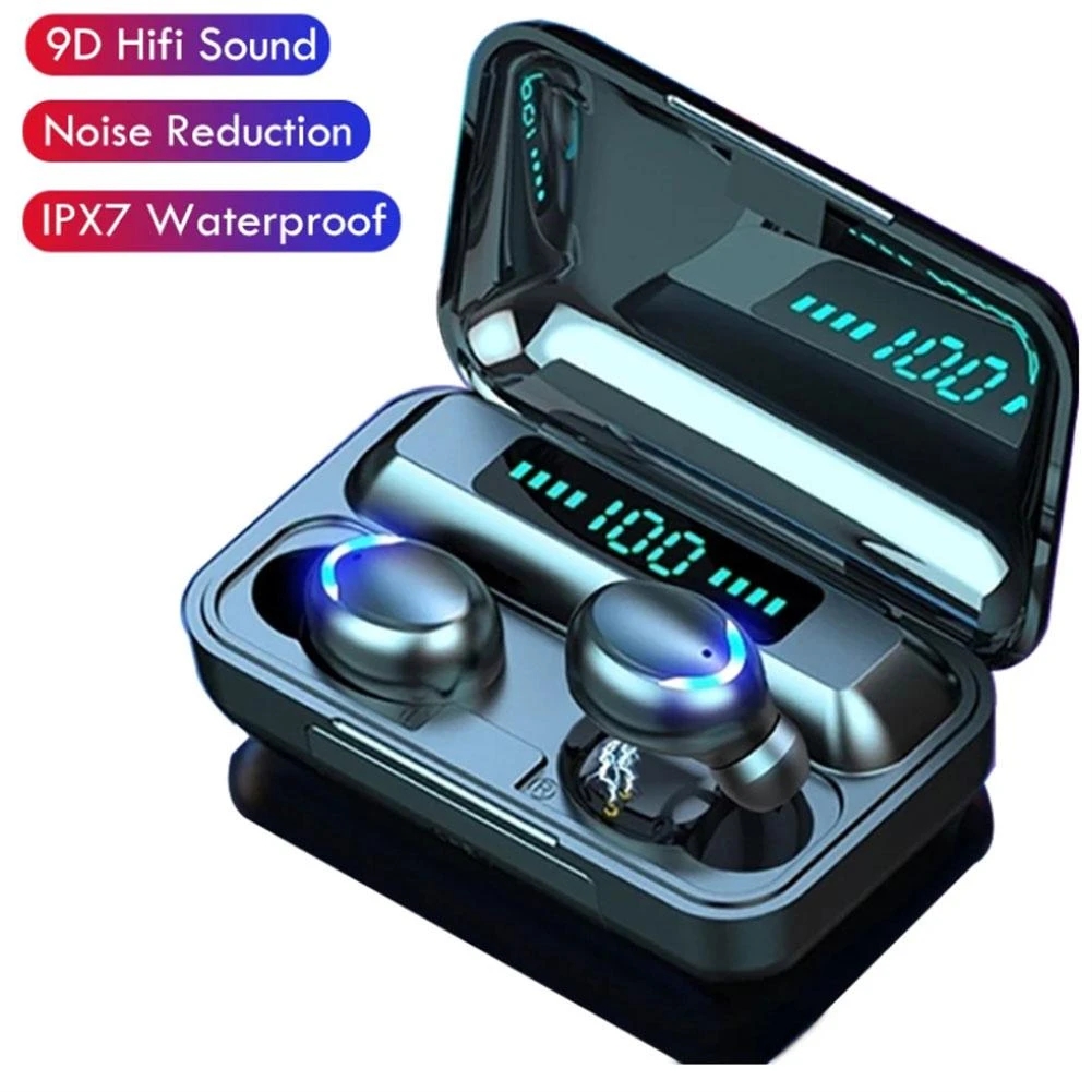 F9 Bluetooth Earbuds Earphone TWS 5.0 Wireless Headphones With 1200 mAh Charging Case led display Stereo Headset for cellphones, Black
F9 Bluetooth Earbuds Earphone TWS 5.0 Wireless Headphones With 1200 mAh Charging Case led display Stereo Headset for cellphones, Black