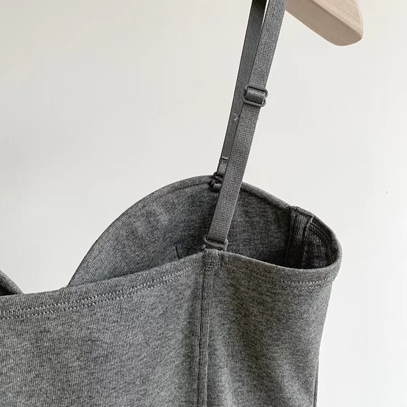 Camisoles Tanks Fixed Cup Camisole for Women with Chest Pads Breathable Korean Version of The Bottoming Coat 230518