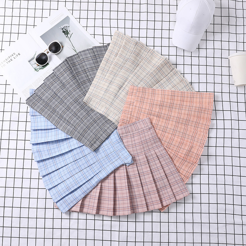 Skirts Plaid Skirt For Girls School Uniform Autumn Y2k Korean Fashion Women's Clothing Summer High Waist A-line Mini Pleated Skirt 230518