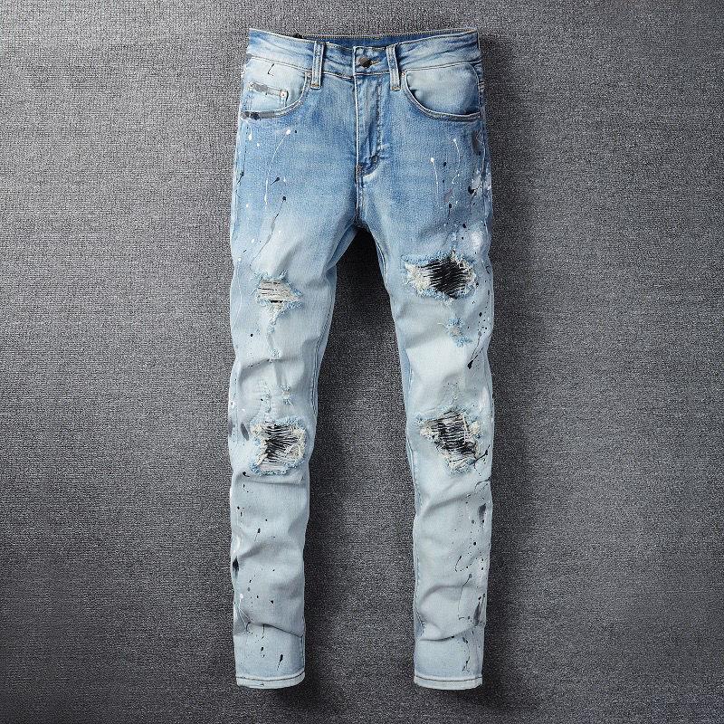 Designer Stack Stacked Jeans European Purple for Mens Quilting Ripped Trend Brand Vintage Pant Fold Slim Skinny Masculina Toursers Sstraight Pants 8HH5
Designer Stack Stacked Jeans European Purple for Mens Quilting Ripped Trend Brand Vintage Pant Fold Slim Skinny Masculina Toursers Sstraight Pants 8HH5