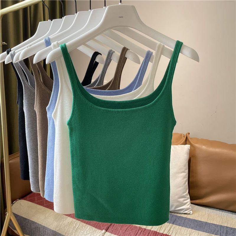Camisoles Tanks Casual Thin Ice Silk Knit Sleeveless Camisole Women's Summer Vests Skinny Tank Tops O-neck Sleeveless striped Bottoming Camis 230