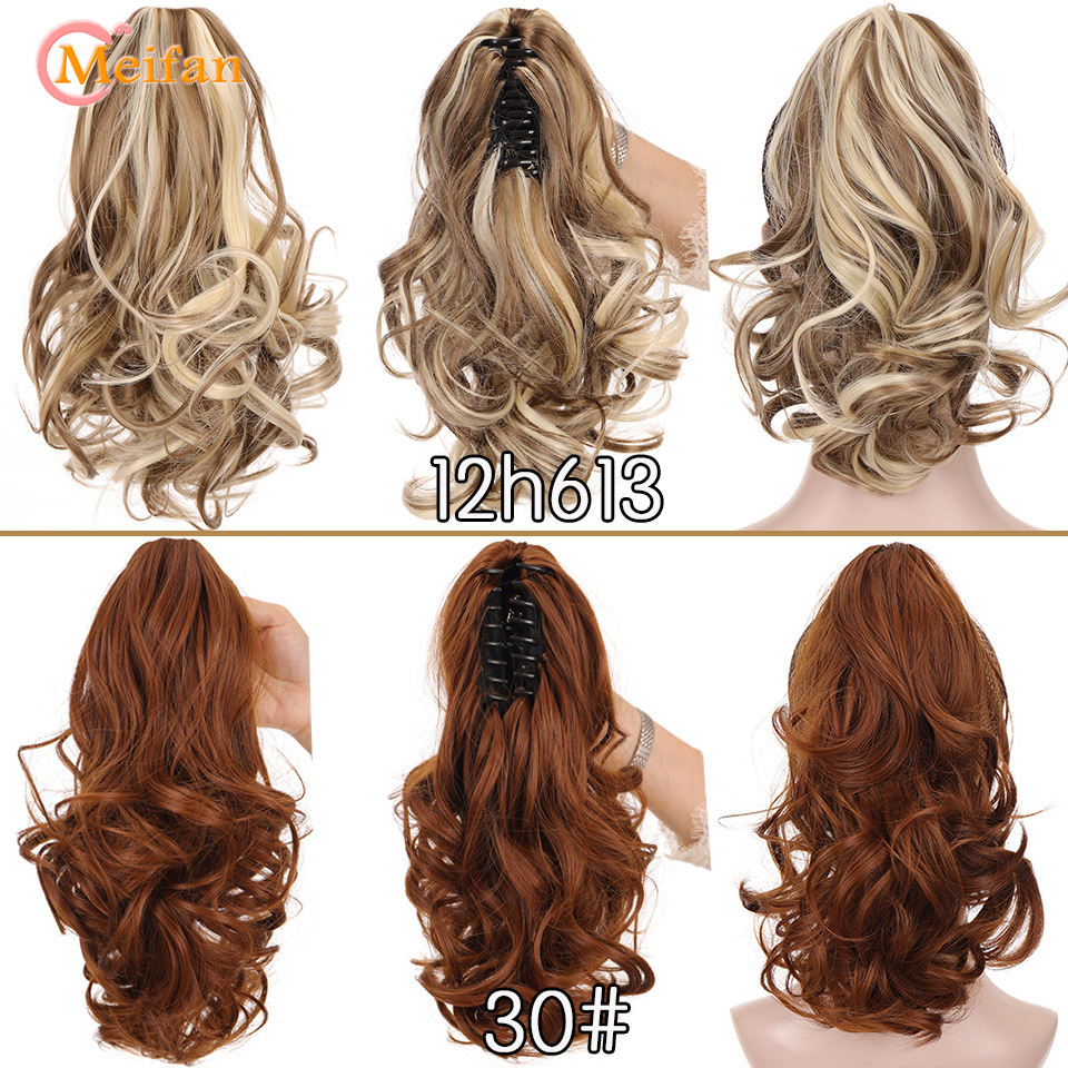 tails MEIFAN Synthetic Short Wavy Claw tail Clip In Hair Extension Black Brown Tail Clip In Hair Tail Natural False Hairpiece 230518