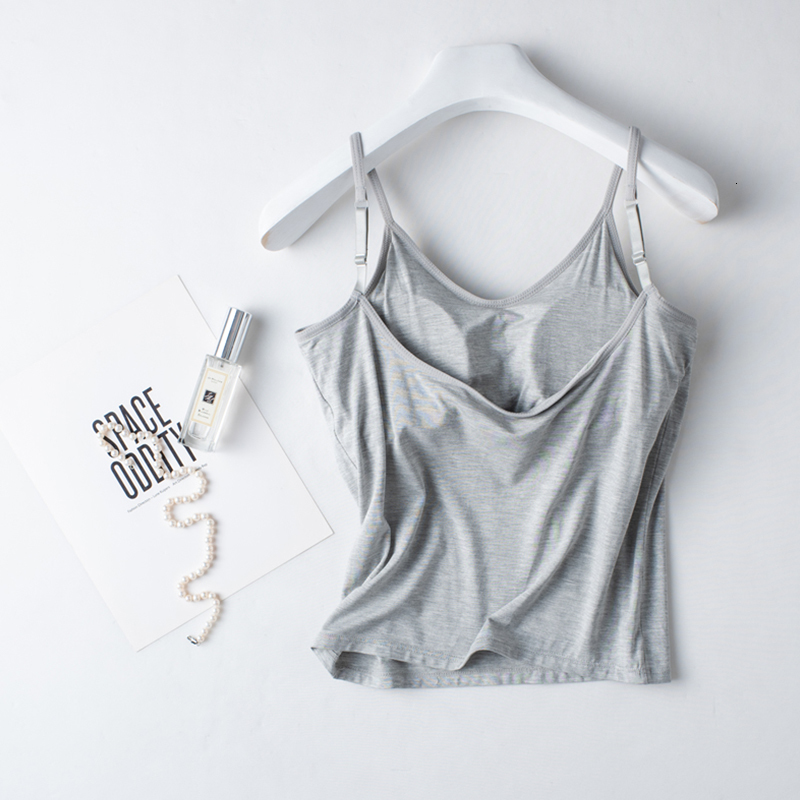 Camisoles Tanks Built in Bra Camisoles Women Casual Spaghetti Straps Basic Padded Tank Tops Sleeveless Top Shaper with Removable Shelf Bra 230518