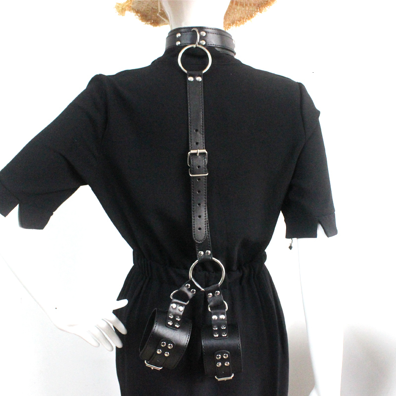 Chokers Vintage Gothic Faux Leather Collar Big Ring Necklace Set Sexy Goth Harness Harajuku Punk Bondage Statement Choker For Women 230518