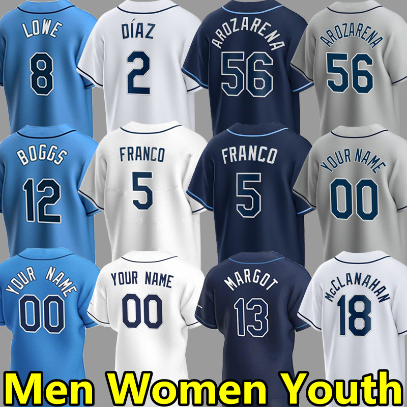 5 Wander Franco baseball jerseys 18 Shane McClanahan 12 Wade Boggs 56 Randy Arozarena 17 Isaac Paredes 8 Brandon Lowe 20 Tyler Glasnow Manuel Margot Custom Men jersey, Youth's color 6
5 Wander Franco baseball jerseys 18 Shane McClanahan 12 Wade Boggs 56 Randy Arozarena 17 Isaac Paredes 8 Brandon Lowe 20 Tyler Glasnow Manuel Margot Custom Men jersey, Youth's color 6