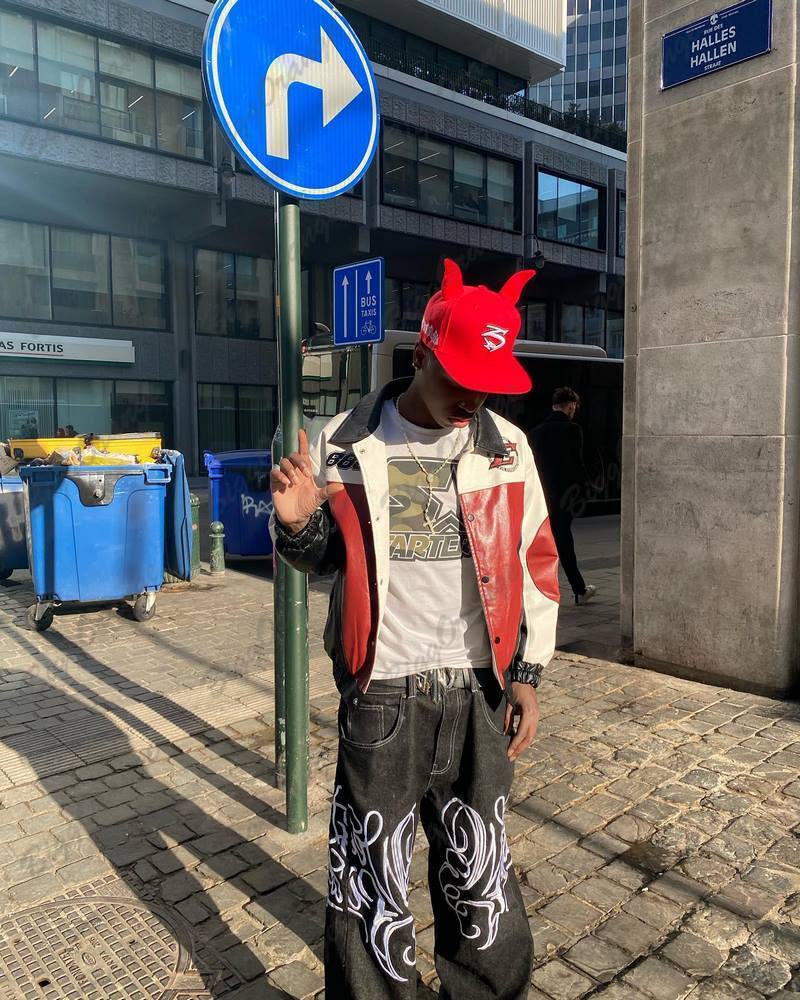 Men's Jeans Harajuku Loose Fashion Y2k Street Pography Clothing Pattern Pants in 2023 Trousers for Men Baggy Cargo 230517