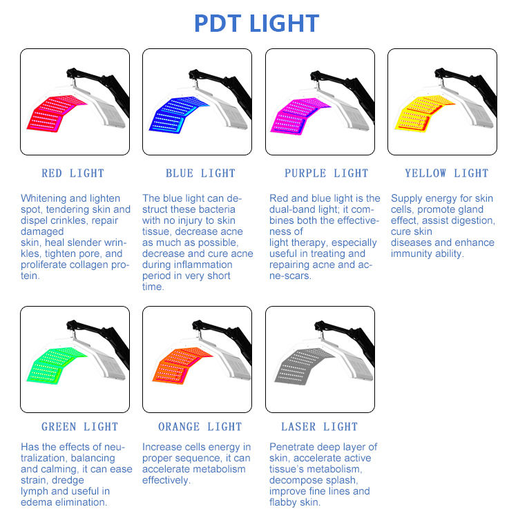 Salon 10 In 1 PDT Water Deep Clean Facial Machine 7 Colors Pdt Light Therapy Machine With Bio RF
