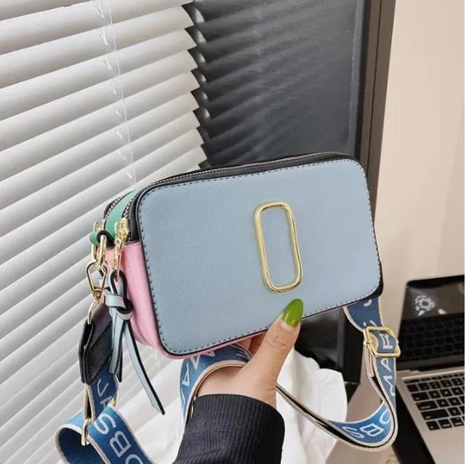 Free shipping Retail Women Bags New 2023Contrast Color Small Square Bag Trend Letter Single Shoulder Messenger Bag#7531