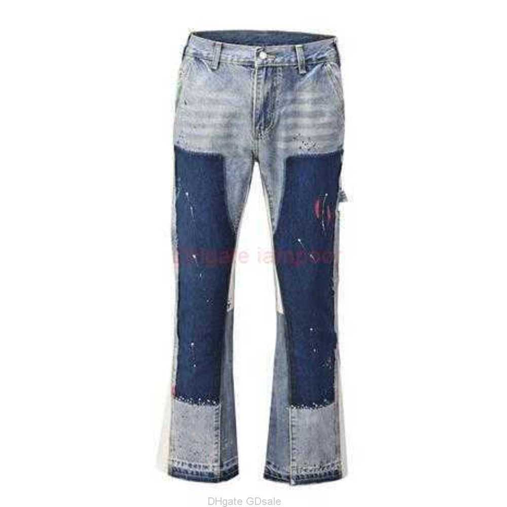 Fashion Designer Clothing Galleries Denim Pants Galleryes deptes Same Pant with Ink Splashing Color Contrast Structure Flared Pants Fog Floor Down Straight Jeans 2, Contrast stitching blue
Fashion Designer Clothing Galleries Denim Pants Galleryes deptes Same Pant with Ink Splashing Color Contrast Structure Flared Pants Fog Floor Down Straight Jeans 2, Contrast stitching blue