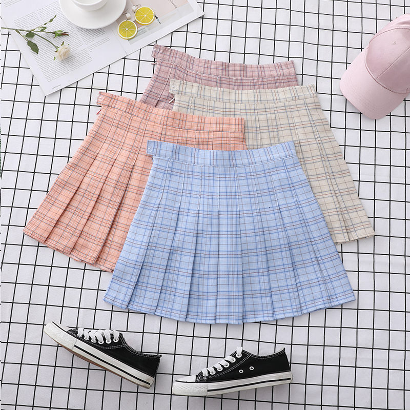 Skirts Plaid Skirt For Girls School Uniform Autumn Y2k Korean Fashion Women's Clothing Summer High Waist A-line Mini Pleated Skirt 230518