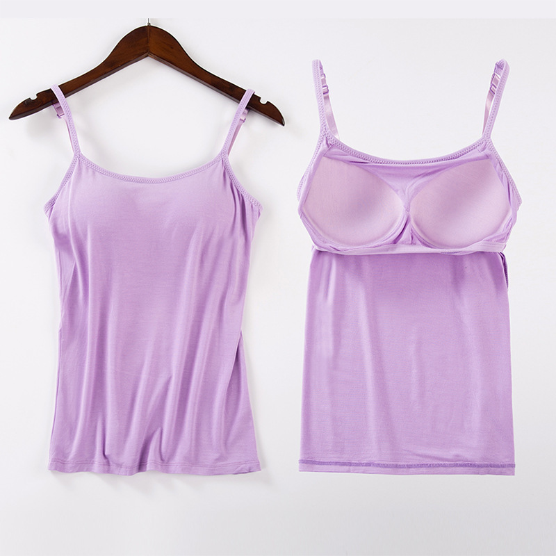 Camisoles Tanks Camisoles Tube Vest Sleeveless Women Top Sexy Women Tank Top Built-In Bra Padded Stretchable Adjustable Strap Modal Push-Up Tops 23051