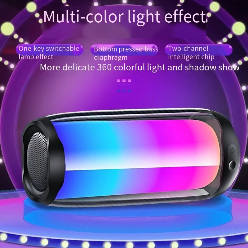 Computer Speakers PULSE4 Eireless Outdoor Bluetooth Audio RGB Mode Bluetooth Speaker Pulsating Flash Light Subwoofer Mini Wireless Portable 230518