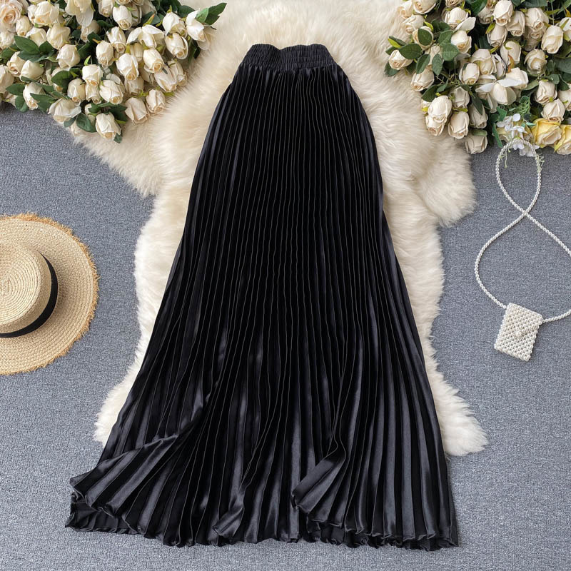 Skirts Pleated Midi Skirt Woman Vintage A Line Bust Skirts for Women Korean Fashion Jupe Mujer Faldas Female Clothing Drop 230518
