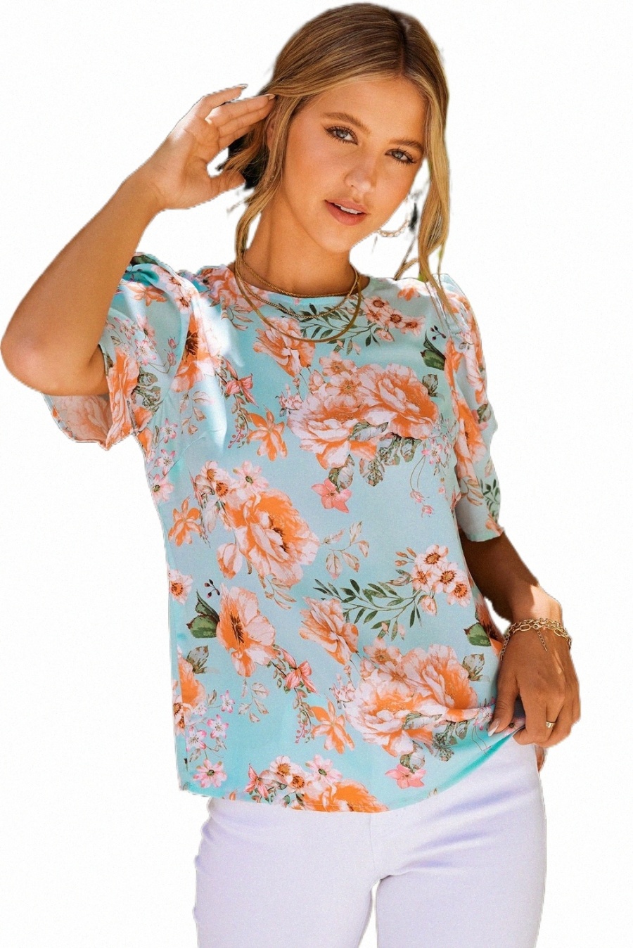 sky Blue Floral Print Short Puff Sleeves Top V11s#, Red floral print short puff sleeves
sky Blue Floral Print Short Puff Sleeves Top V11s#, Red floral print short puff sleeves