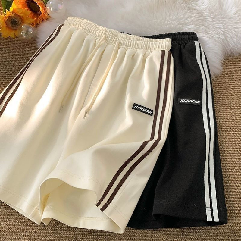 Women s Shorts Wakamono Celana Musim Panas Wanita Beige Pendek Olahraga Gaya Korea Longgar dan Tipis Kasual Lebar Kaki Drop 230517