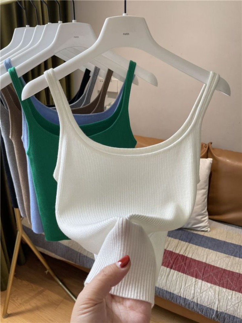 Camisoles Tanks Casual Thin Ice Silk Knit Sleeveless Camisole Women's Summer Vests Skinny Tank Tops O-neck Sleeveless striped Bottoming Camis 230