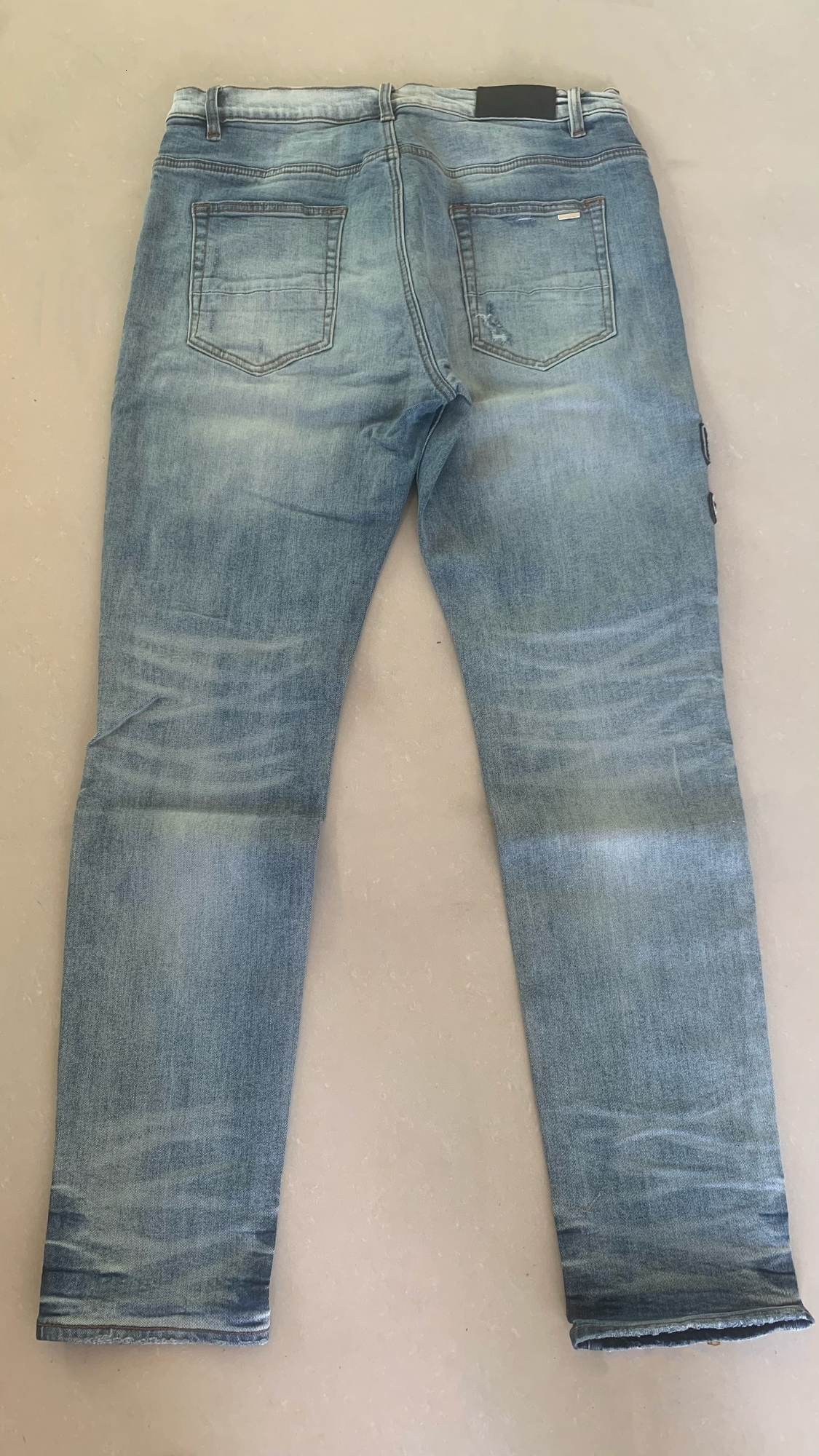 Men's Jeans High Quality Embroidered Badge Ripped Men Slim Fit Trousers Size 36 230517