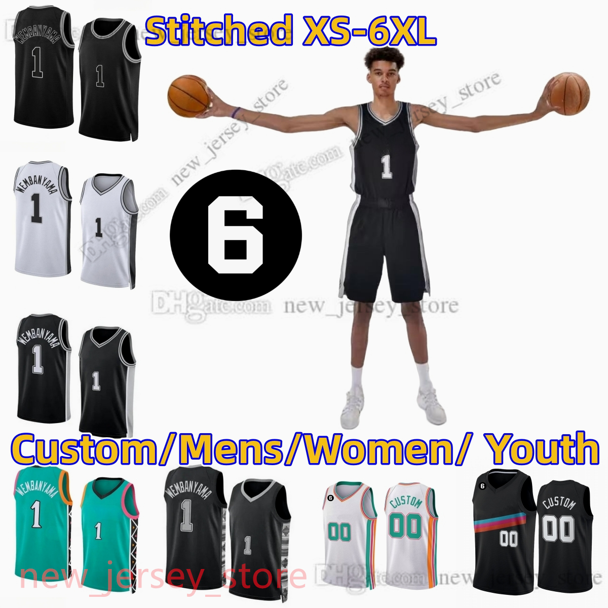1 Victor Wembanyama Jersey 2023 Draft Pick NO.1 Custom Stitched Basketball Jerseys Blake Wesley Malaki Branham Jeremy Sochan Zach Collins Khem Birch Keldon Johnson, Stitched jersey
1 Victor Wembanyama Jersey 2023 Draft Pick NO.1 Custom Stitched Basketball Jerseys Blake Wesley Malaki Branham Jeremy Sochan Zach Collins Khem Birch Keldon Johnson, Stitched jersey