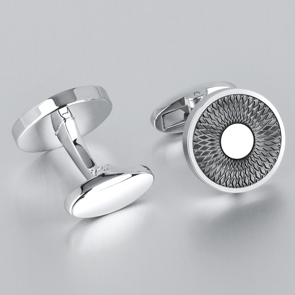 Cuff Links SAVOYSHI Classic Round Metal Cufflinks For Mens French Shirt High Polishing Black Cuff Links Business Gift Free Custom Engraved 230518