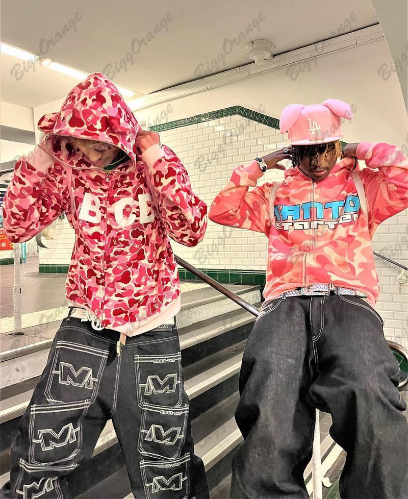 Men's Jeans Loose and Comfortable Wide Pants Multipocket the Planet Y2k Harajuku Colorful Multipockets Men Clothing Baggy 230517