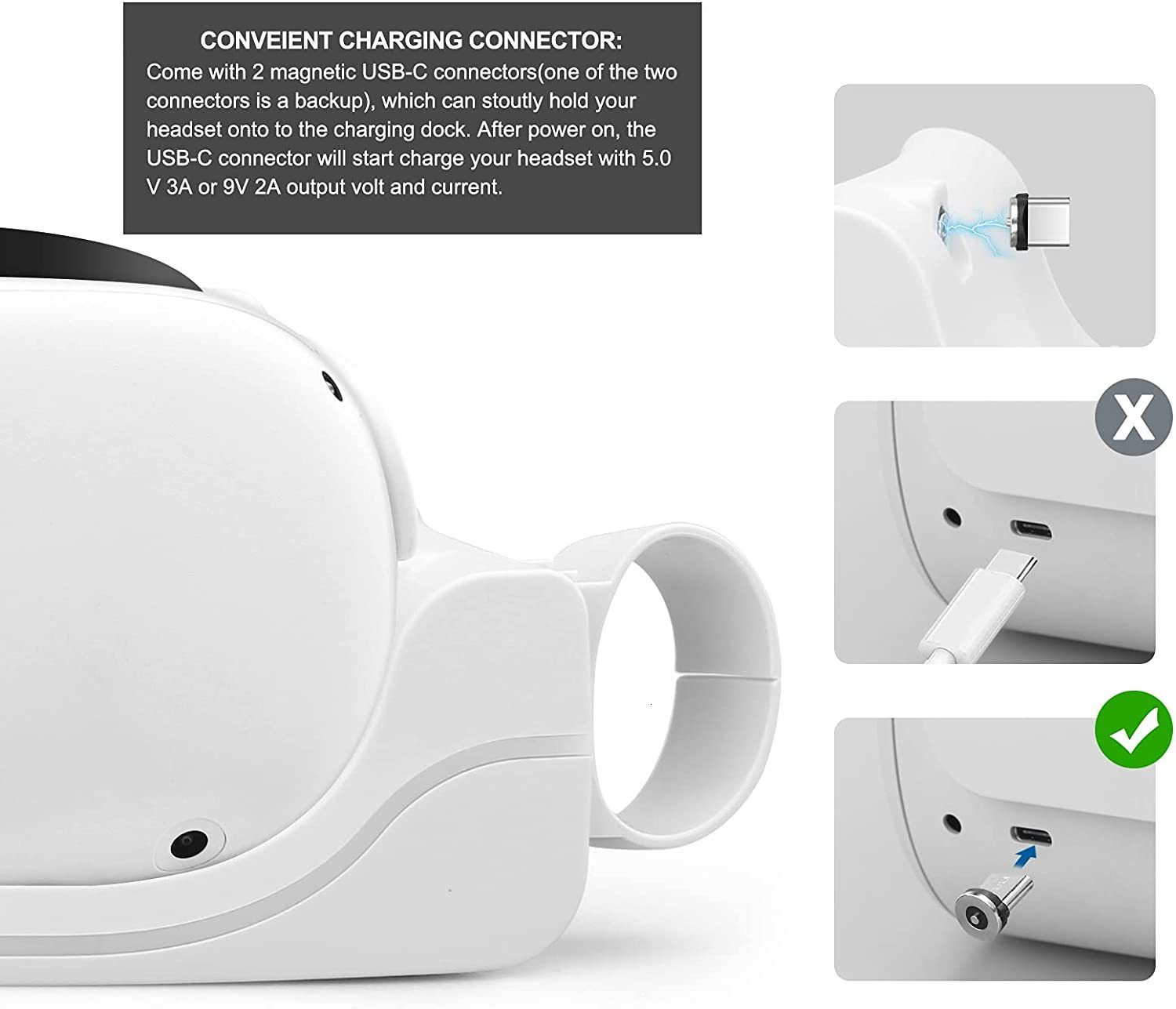 VR Glasses For Oculus Quest 2 Fast Charging Station Dock Holder USB Type-c Magnetic Charger Stand for Oculus Quest 2 VR Headset Controller 230518