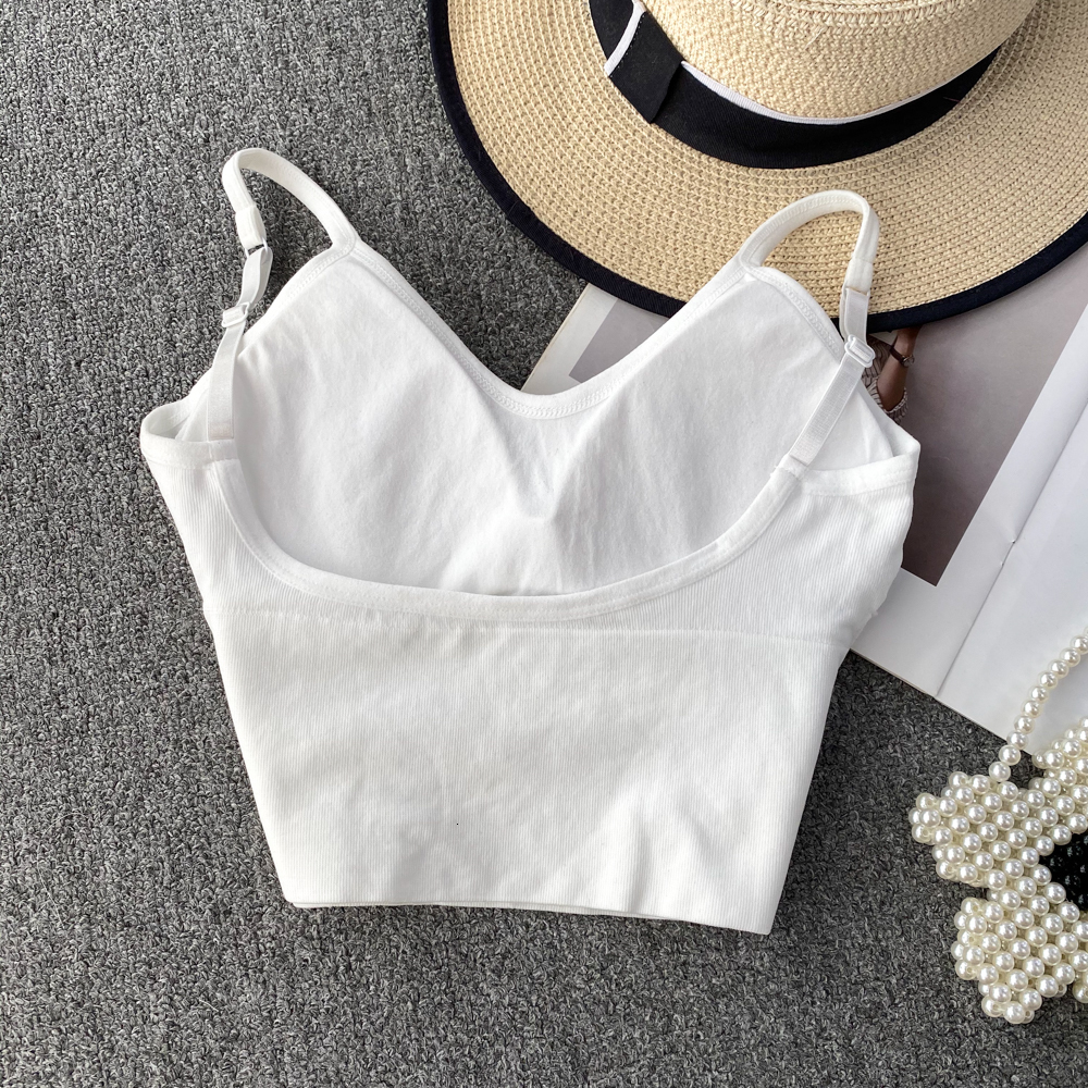 Camisoles Tanks Elegant Spaghetti Strap Tanks Camis Women Sexy Diamond Beading Spliced Femme Corset Crop Tank Tops with Built In Bras Camisoles 230518