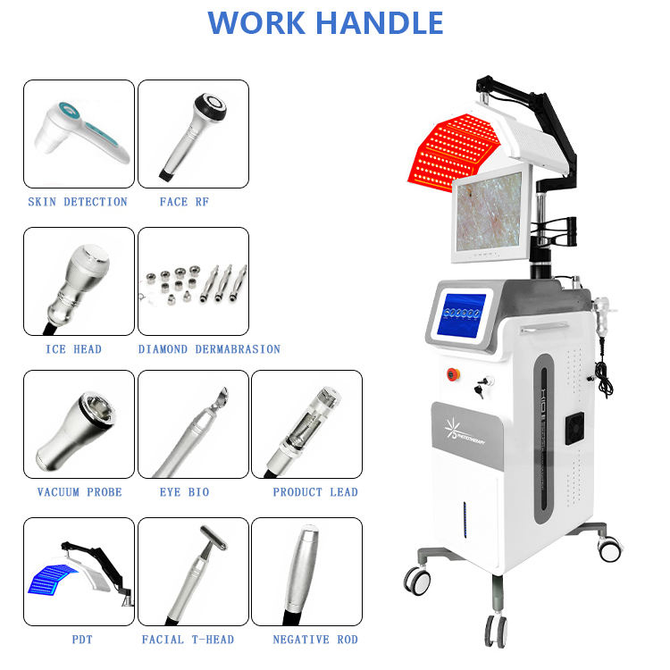 Salon 10 In 1 PDT Water Deep Clean Facial Machine 7 Colors Pdt Light Therapy Machine With Bio RF
