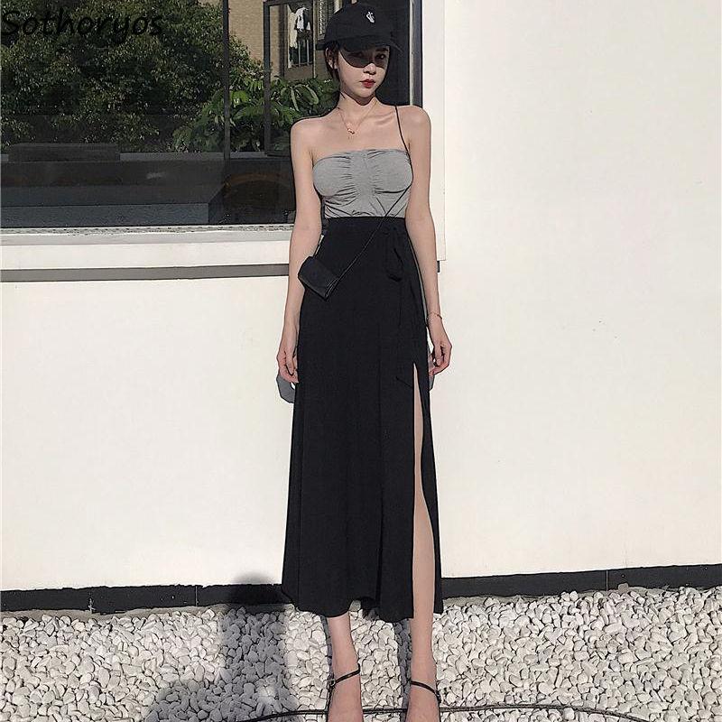 Capris Skirts Women Solid Simple Sexy Sidesplit High Waist Long Skirt Drawstring Stylish Ladies Skinfriendly Comfortable Fashion Chic, Black
Capris Skirts Women Solid Simple Sexy Sidesplit High Waist Long Skirt Drawstring Stylish Ladies Skinfriendly Comfortable Fashion Chic, Black