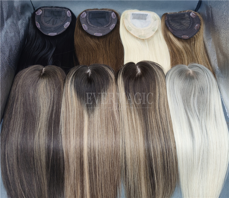 New Coming Stock Human Hair pieces Skin Scalp Base Toppers Toupee for Alopecia hair loss Thinning Women