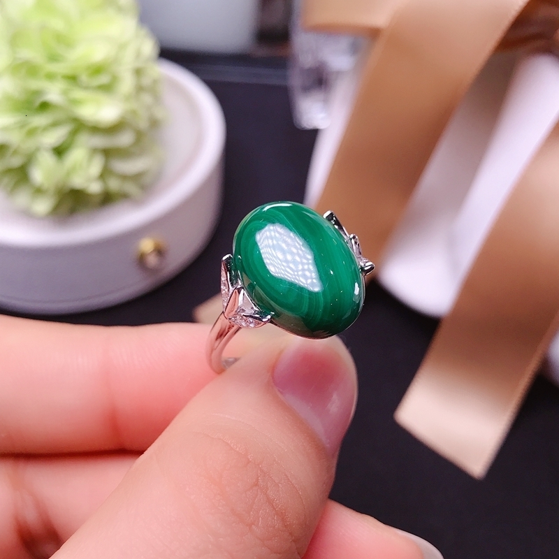 Couple Rings Natural Malachite Ring 925 sterling silver price old customer welfare 230519