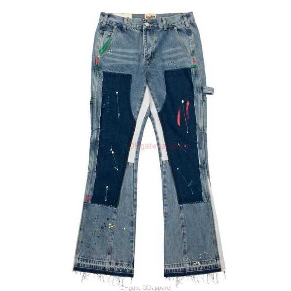 Fashion Designer Clothing Galleries Denim Pants Galleryes Depts Heavy Industry Speckled Ink Graffiti Micro Horn Structure Spliced Jeans Men Women High Street, Black
Fashion Designer Clothing Galleries Denim Pants Galleryes Depts Heavy Industry Speckled Ink Graffiti Micro Horn Structure Spliced Jeans Men Women High Street, Black