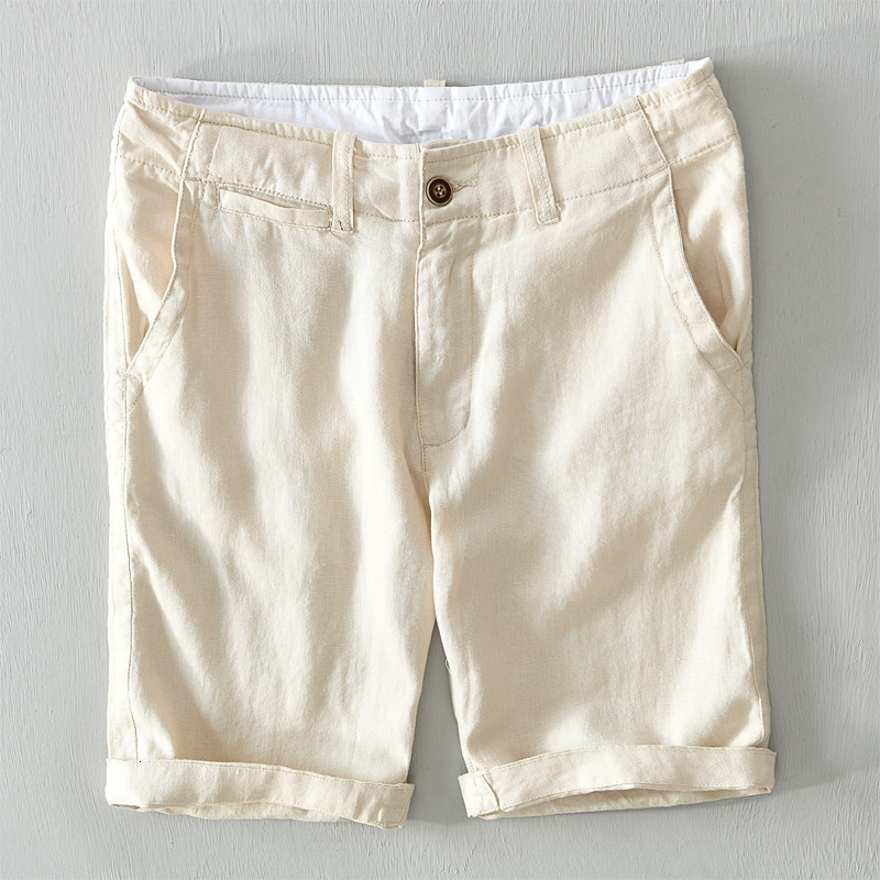 Men's Shorts 100% Pure Linen Shorts Fpr Men Summer Fashion Loose Beach Holiday Shorts Man Casual Shorts Plus Size Y2894 230519