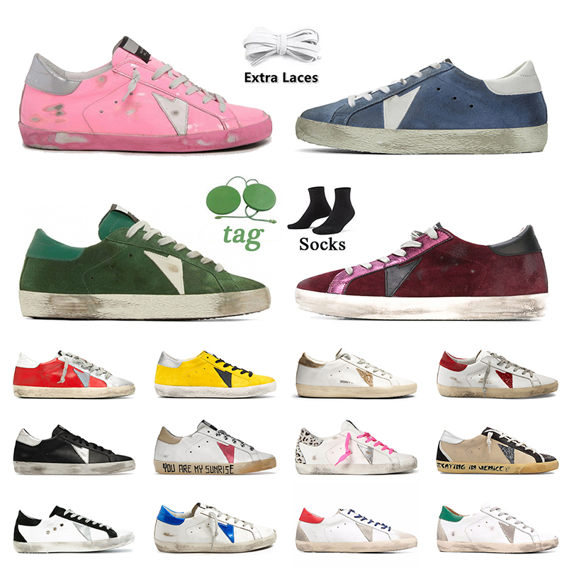 Golden Luxury Goose Sneakers Womens Mens Designer Shoes Pink Green Suede Star Black White Glitter Silver Pink Dirty Dhgate Blue Plate-forme Casual trainers size 35-46, A16 why so sad 36-45
Golden Luxury Goose Sneakers Womens Mens Designer Shoes Pink Green Suede Star Black White Glitter Silver Pink Dirty Dhgate Blue Plate-forme Casual trainers size 35-46, A16 why so sad 36-45