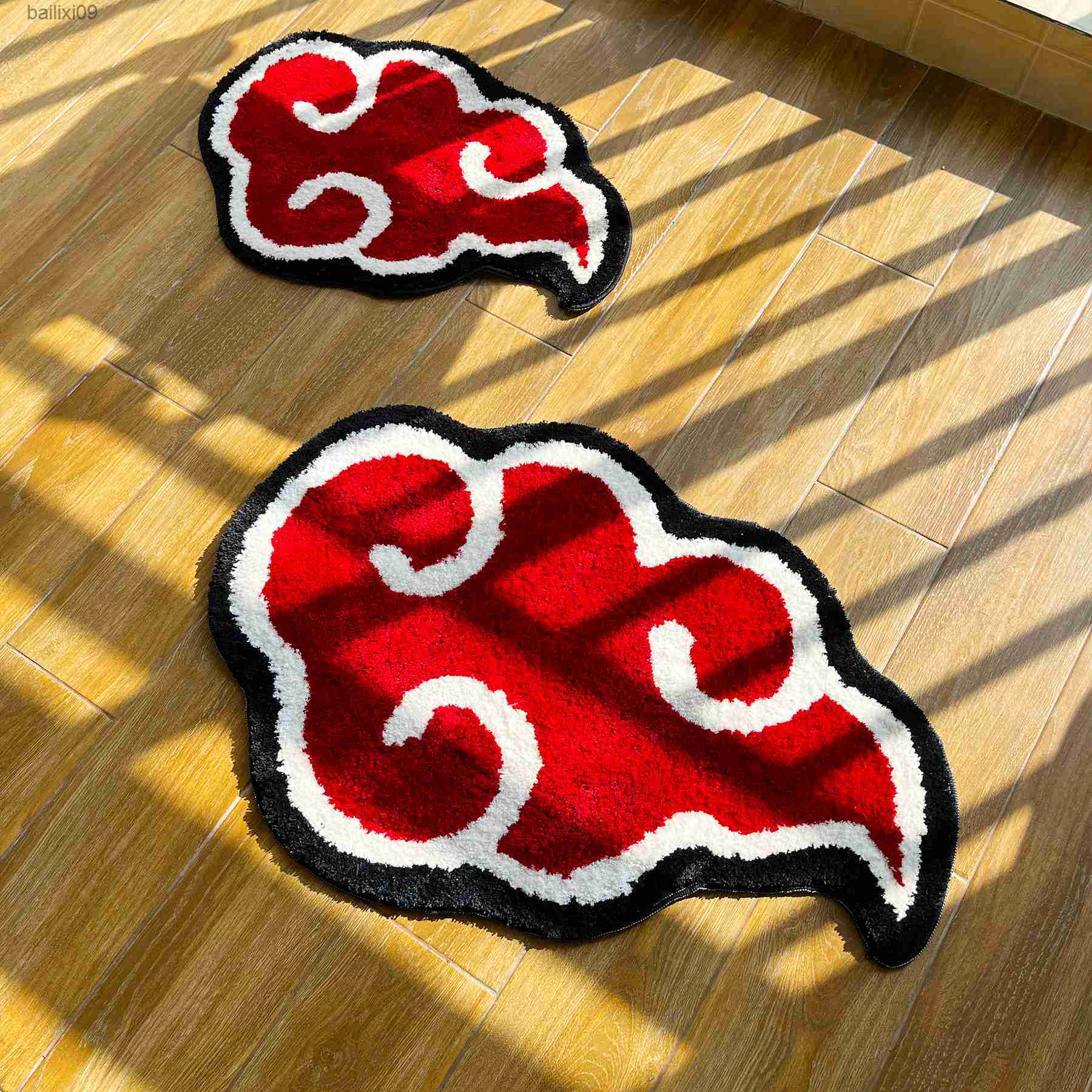 Carpets Japanese Anime Red Cloud Doormat Mat Anti-Slip Kitchen Bedroom Handmade Tufted Rug Carpet Living Room Entrance Rug Home Decor T230519