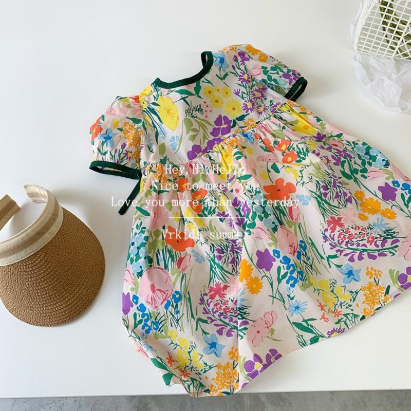 Girl's Dresses Little Girls Children Clothing Kawaii Summer Clothes For Teens Sun Orange Princess Dress Elegant Flower Girl Party Kids Dresses 23