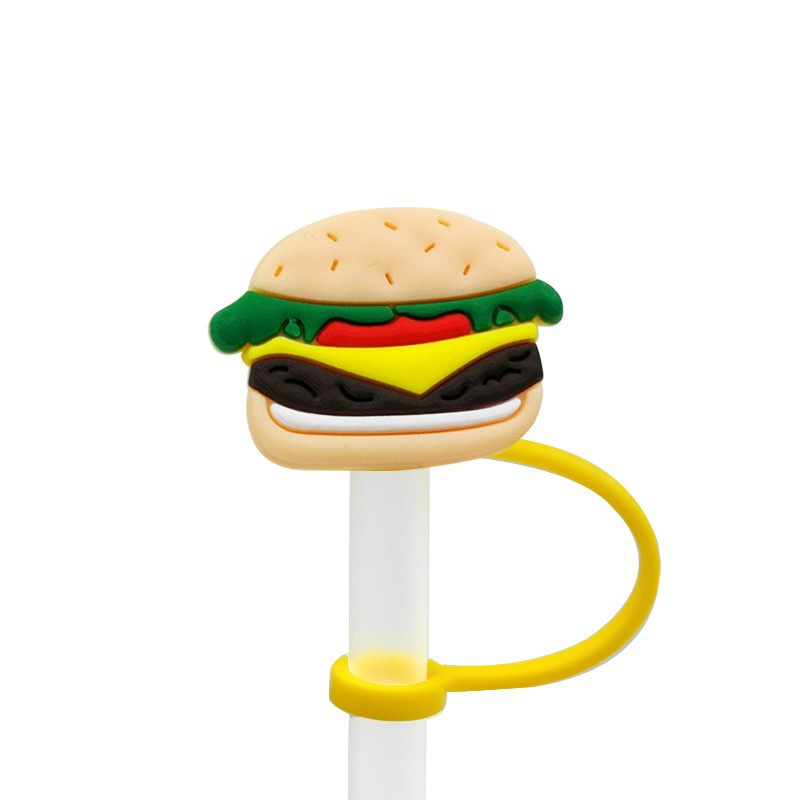 Drinking Beverage Pattern straw toppers for 6-8mm straws resin silicone holiday party designer sports tumbler straw topper charm