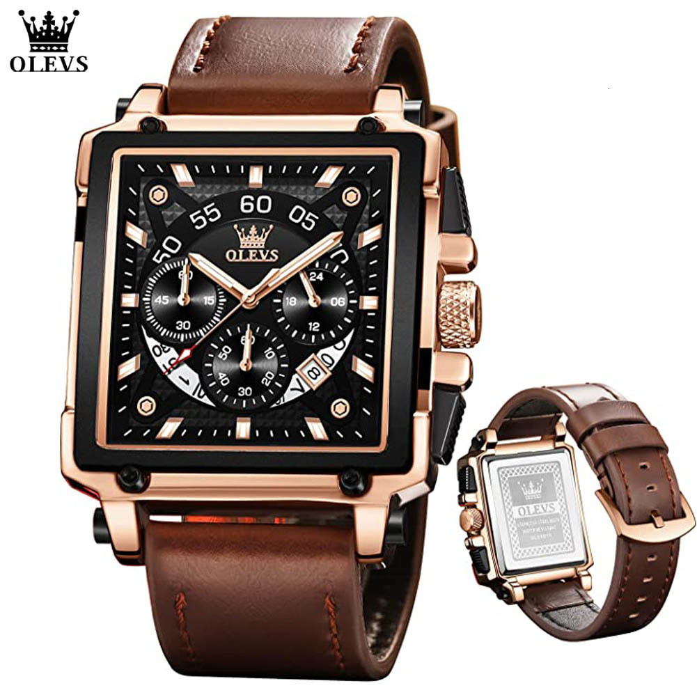 Wristwatches OLEVS Original Watch for Men Top Brand Luxury Hollow Square Sport Watches Fashion Leather Strap Waterproof Quartz Wristwatch 230519, 9925 brown black
Wristwatches OLEVS Original Watch for Men Top Brand Luxury Hollow Square Sport Watches Fashion Leather Strap Waterproof Quartz Wristwatch 230519, 9925 brown black