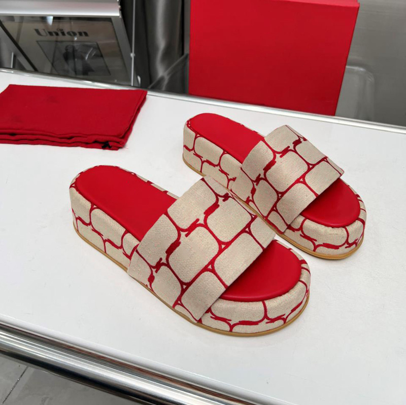 Woman Beige Black Red Fabric Flatform Slippers Sandals Woven Platform Slides Fashion Chunky Bottom Slide Summer Beach Cotton Sandal
Woman Beige Black Red Fabric Flatform Slippers Sandals Woven Platform Slides Fashion Chunky Bottom Slide Summer Beach Cotton Sandal