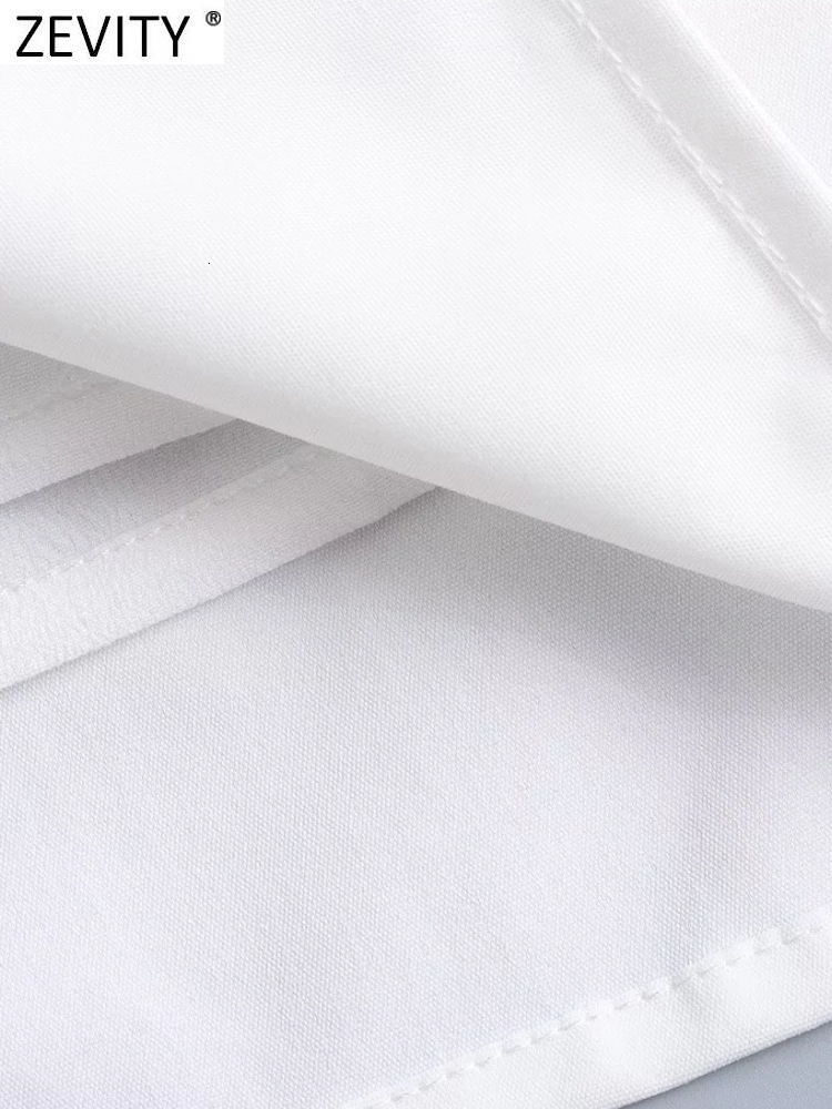 Basic Casual Dresses Zevity Women Fashion V Neck Lace Crochet Patchwork White Mini Dress Female Chic Long Sleeve Lace Up A Line Vestidos DS1905 230519