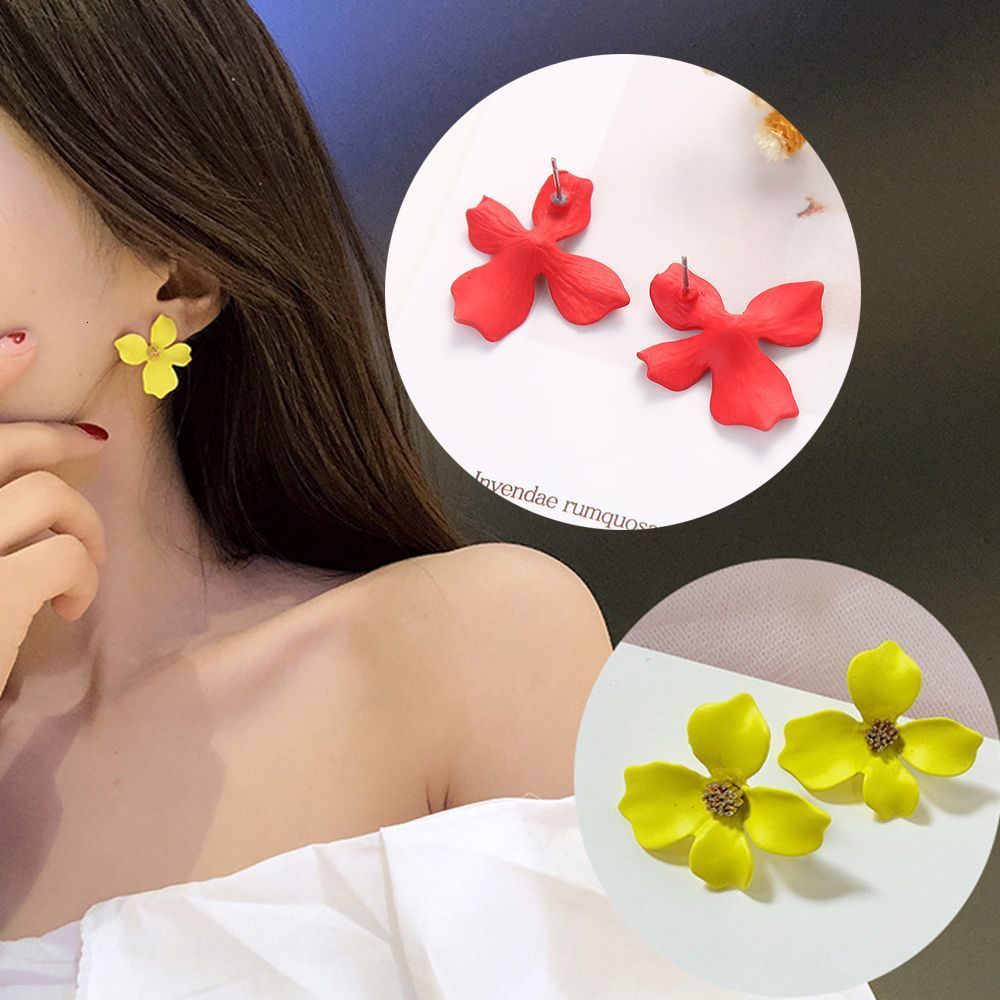 Dangle Chandelier White Exaggerated Acrylic Resin Large Flower Drop Earrings for Women Fashion Holiday Party Statement Jewelry Accessories 230519